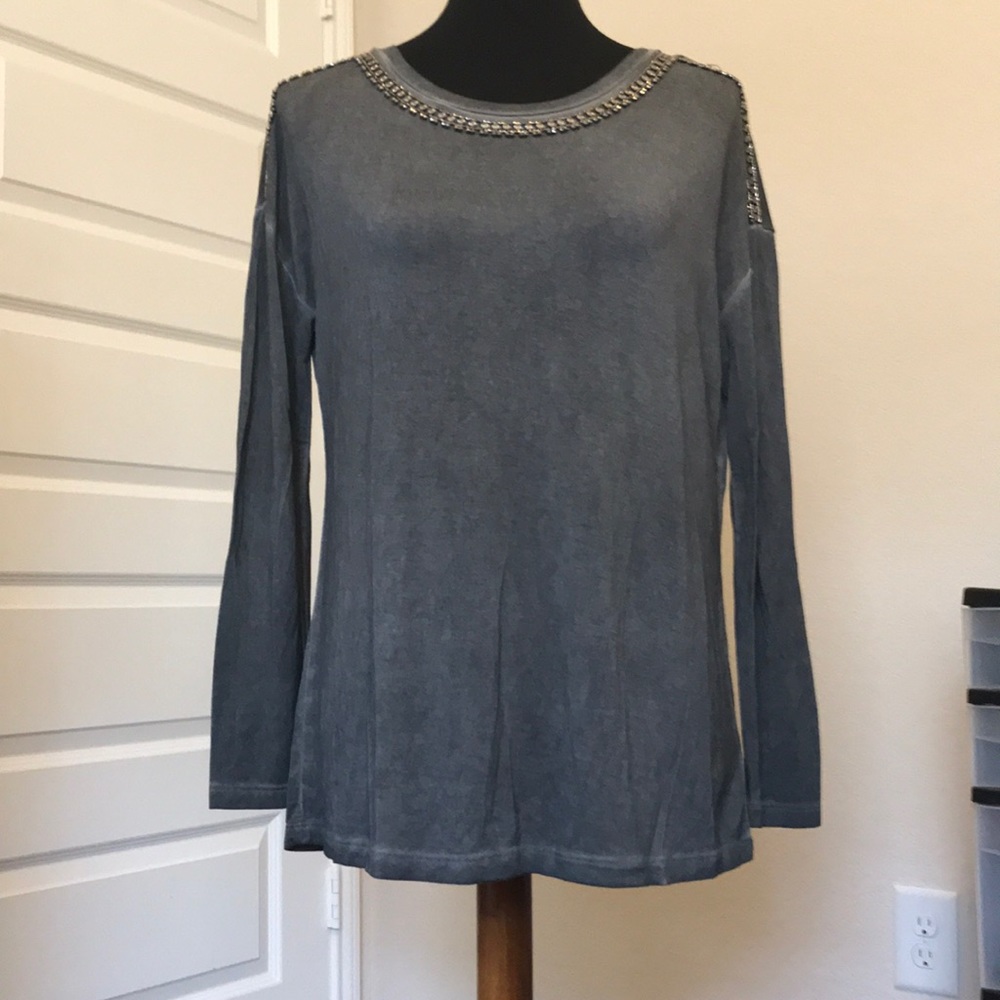 Miss Me Heather Grey Long Sleeve